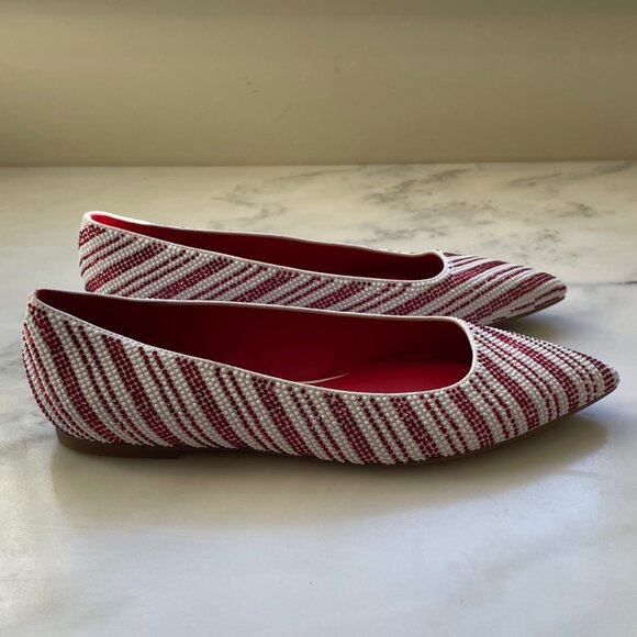 Katy Perry Hollie Ballet in Red/White, Size 6 - Picture 2 of 4